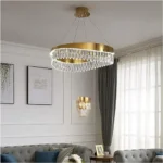 Şüşə daşlı qızılı çilçıraq TH450 - Image 3