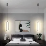 Led işıqlı qara minimalist asma işıq 1176 - Image 3