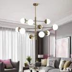 Ağ və qızılı rəng şarlı çilçıraq D1041 - Image 3