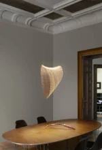 Taxta material led işıqlı çilçıraq D-60 9183 - Image 3