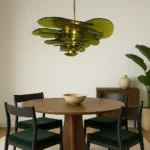 Yaşıl rəngdə şüş çilçıraq KT-3852 - Image 2