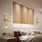 Qızılı şüşə toplu divar işığı 9025 - Image 4