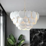 Ağ şüşə material dairəvi çilçıraq 2053-550 - Image 3
