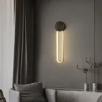 Minimalist qara və qızılı divar işığı 3404 - Image 3