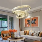 Kristal daşlı 3 halqa qızılı çilçıraq TH372 - Image 4