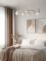 Qızılı halqa və ağ şarlı çilçıraq P1399-8 - Image 2