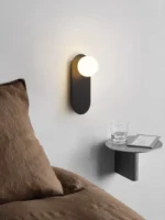 Metal və şüşə material qara divar işığı W2089 - Image 3