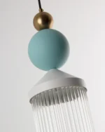 Dəmir və şüşəli asma işıq, boz, qızılı 9102C - Image 4