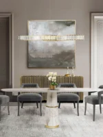 Kristal daşlı dalğalı masaüstü çilçıraq TH372 - Image 7