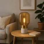 Ağ və qızılı rəngli stol üstü (masa üstü) işıq  T4048 - Image 2