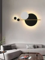 Dairəvi qara minimalist divar işığı 3106 - Image 4