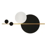 Dairəvi qara minimalist divar işığı 3106
