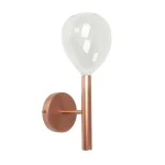 Rose-gold başlıqlı, şəffaf şarlı divar işığı G-484W